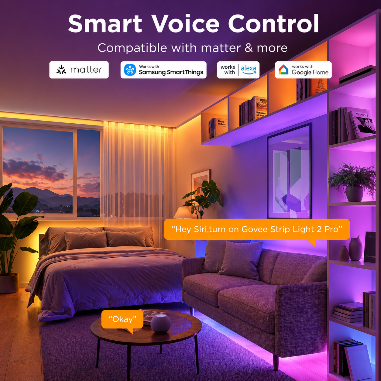 Govee Smart RGBIC 2 Pro LED Strip Lights 5M | Wi-Fi LED Light Strip with Alexa, Google Assistant & Music Sync