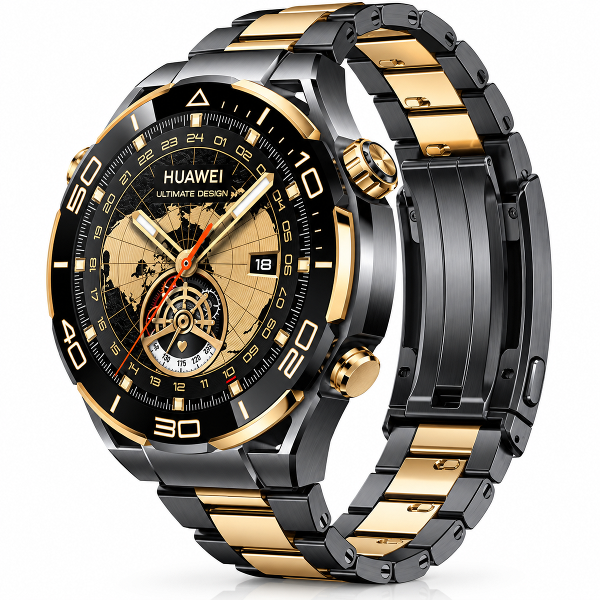 HUAWEI WATCH ULTIMATE DESIGN Gold Edition – 18K Gold Bezel & Crown, ECG, Golf & 100m Diving