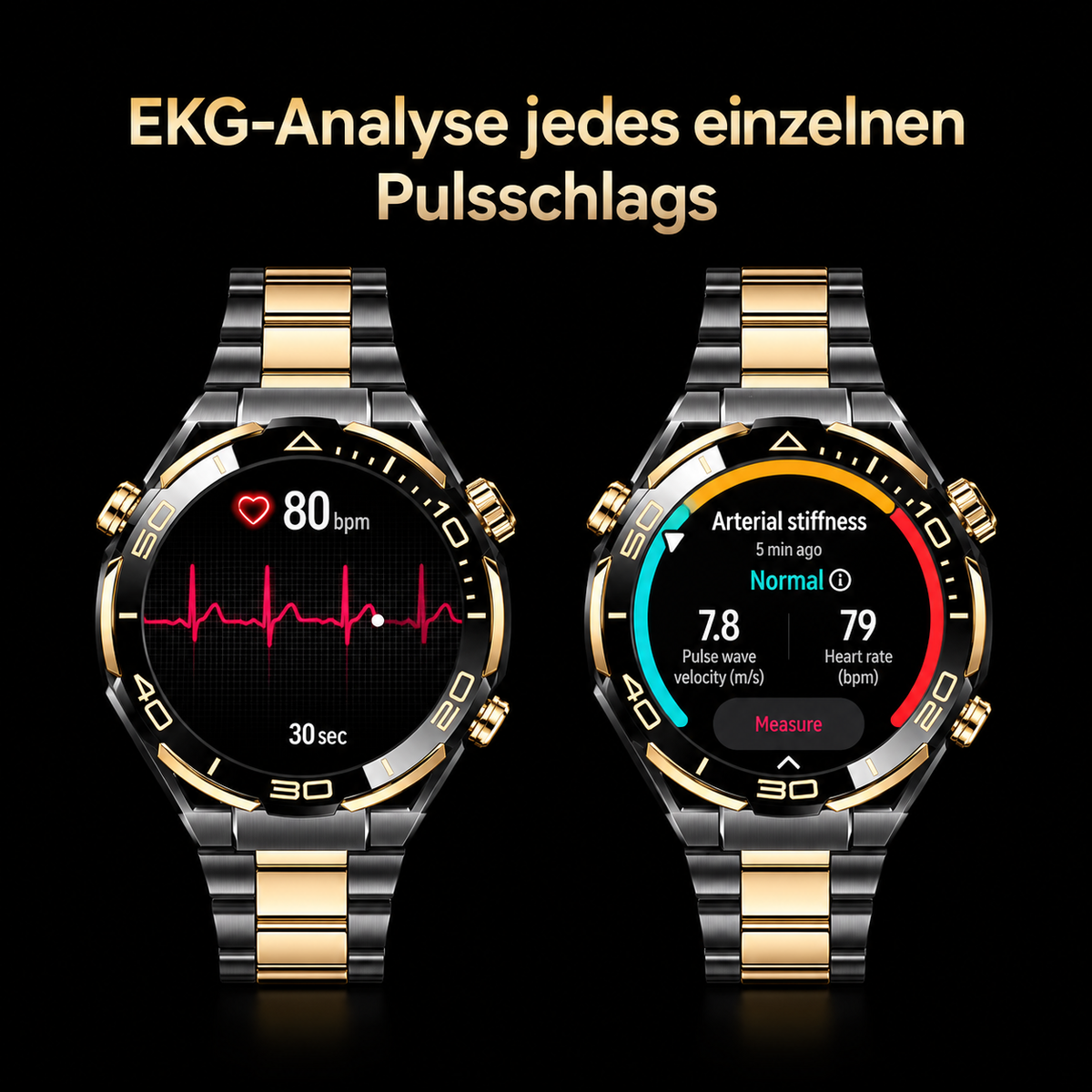 HUAWEI WATCH ULTIMATE DESIGN Gold Edition – 18K Gold Bezel & Crown, ECG, Golf & 100m Diving