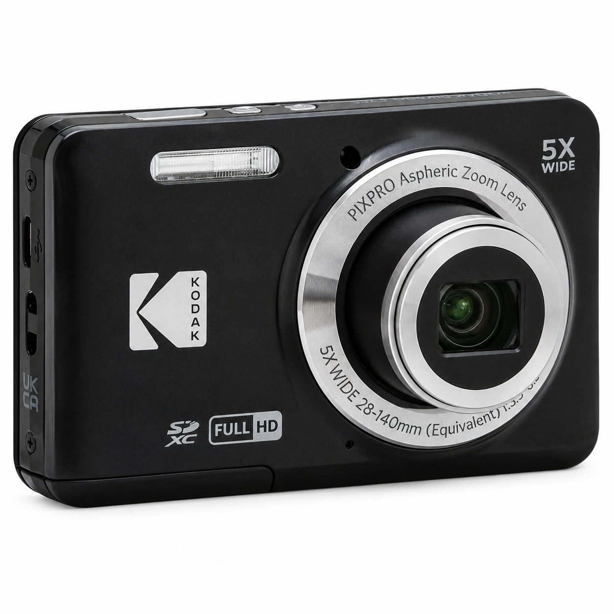 KODAK PIXPRO FZ55 BK Compact Digital Camera | 16MP, 5X Optical Zoom, Full HD 1080p Vlogging Camera