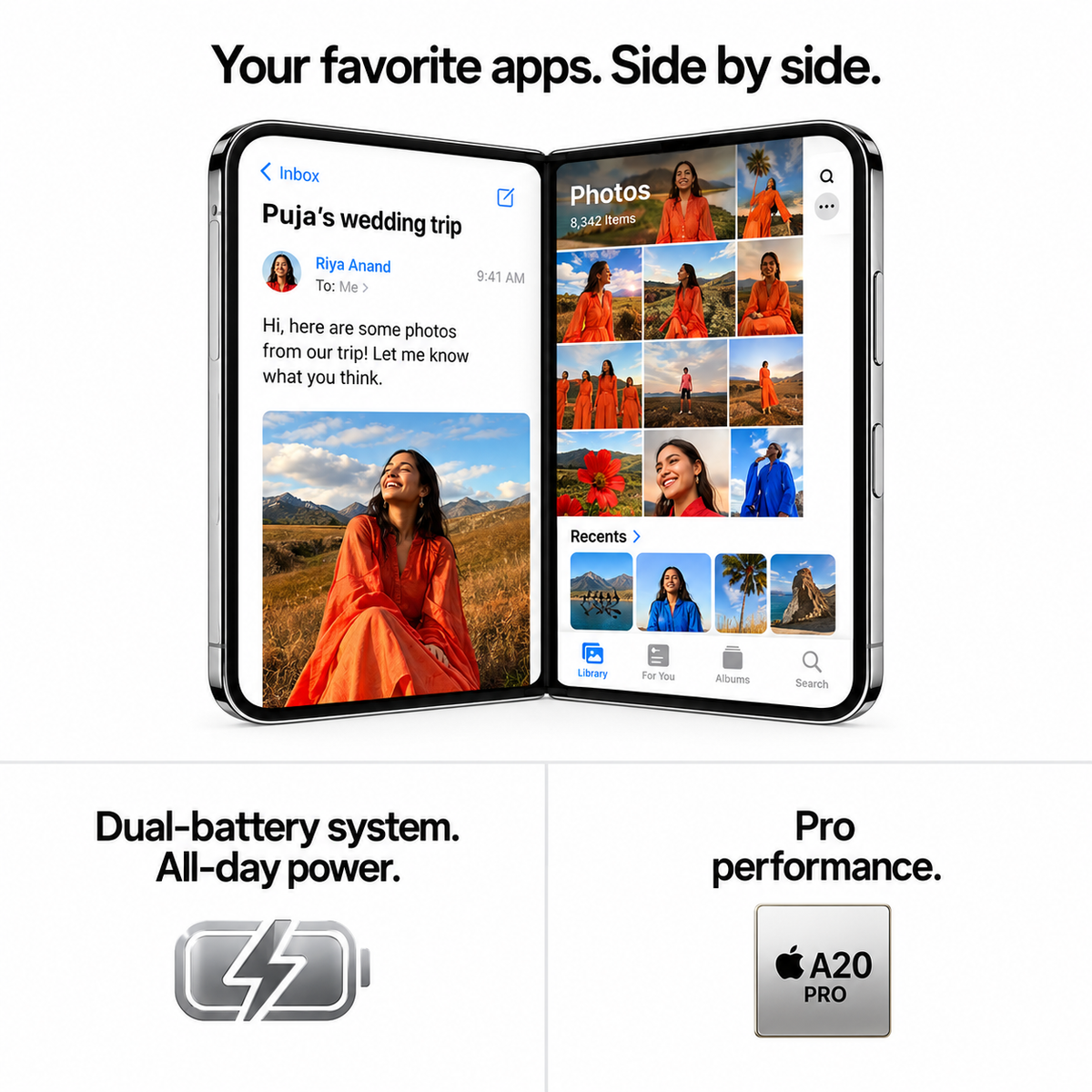 Apple iPhone Duo 256GB Foldable Smartphone – Hong Kong Version, Non-Active