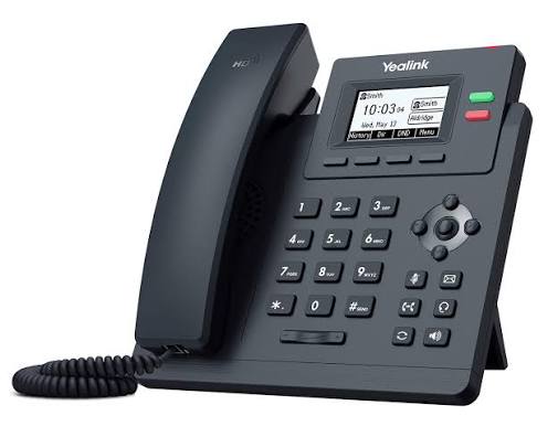 Yealink SIP-T31P Entry-level IP Power over Ethernet Corded Phone with 2 Lines, HD Voice and 2.3 Inch Graphical LCD Display with Backlight (132 x 64 Pixel) - Black